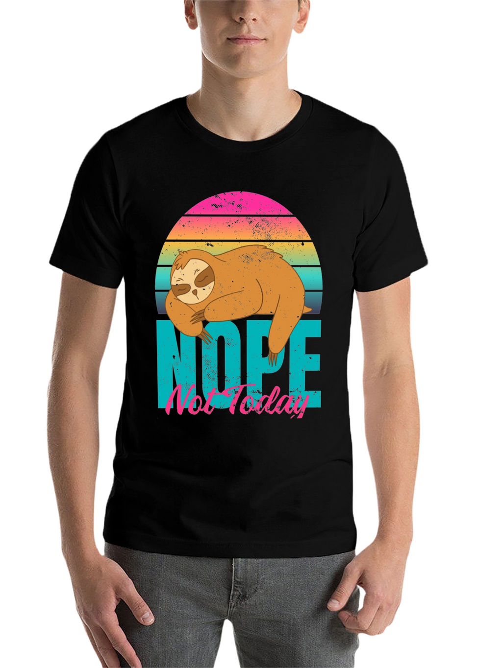 Nope Not Today Sloth Graphic T-Shirt