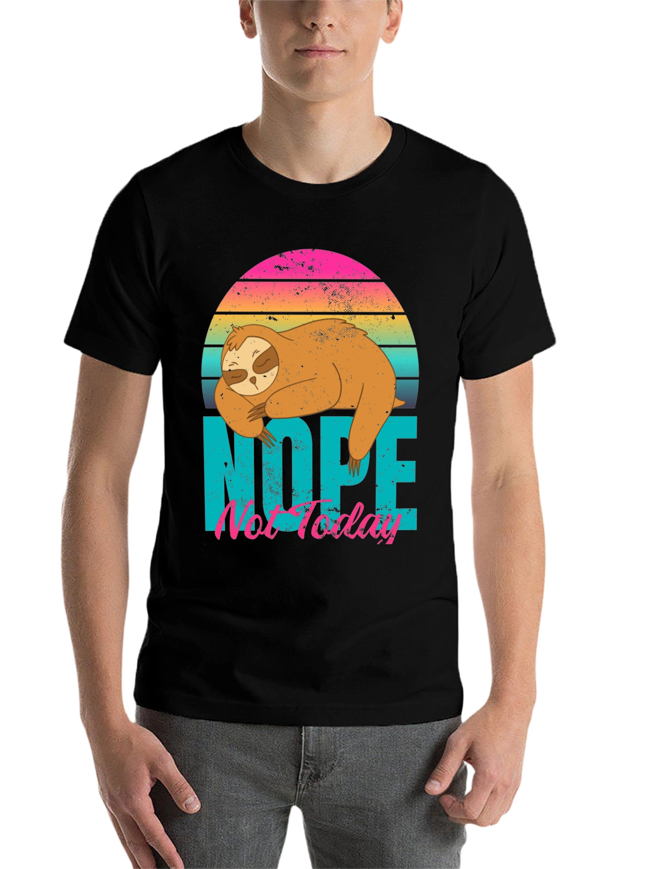 Nope Not Today Sloth Graphic T-Shirt