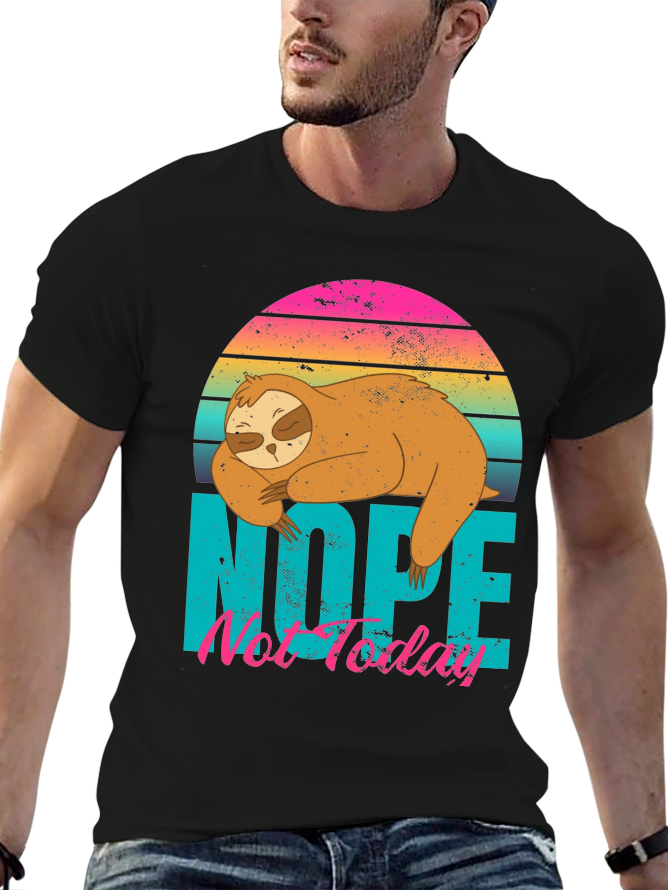 Nope Not Today Sloth Graphic T-Shirt