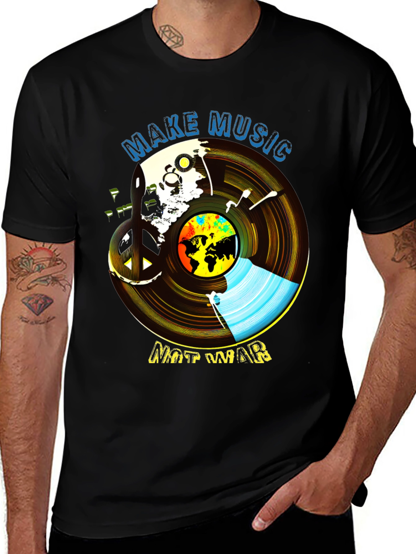 Make Music Not War Graphic Tee - Unisex Peace T-Shirt