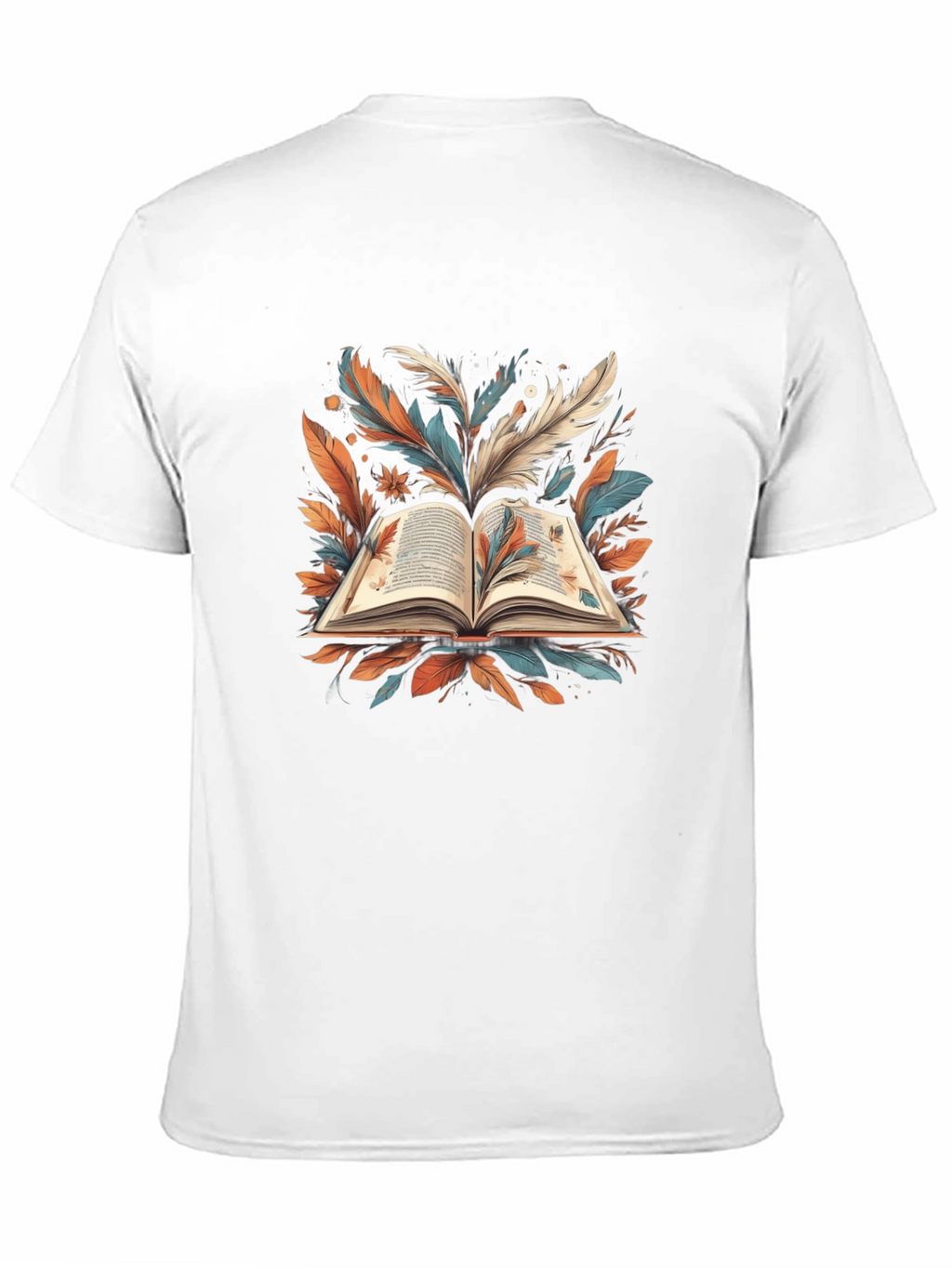 Artistic Book Feather Black T-Shirt
