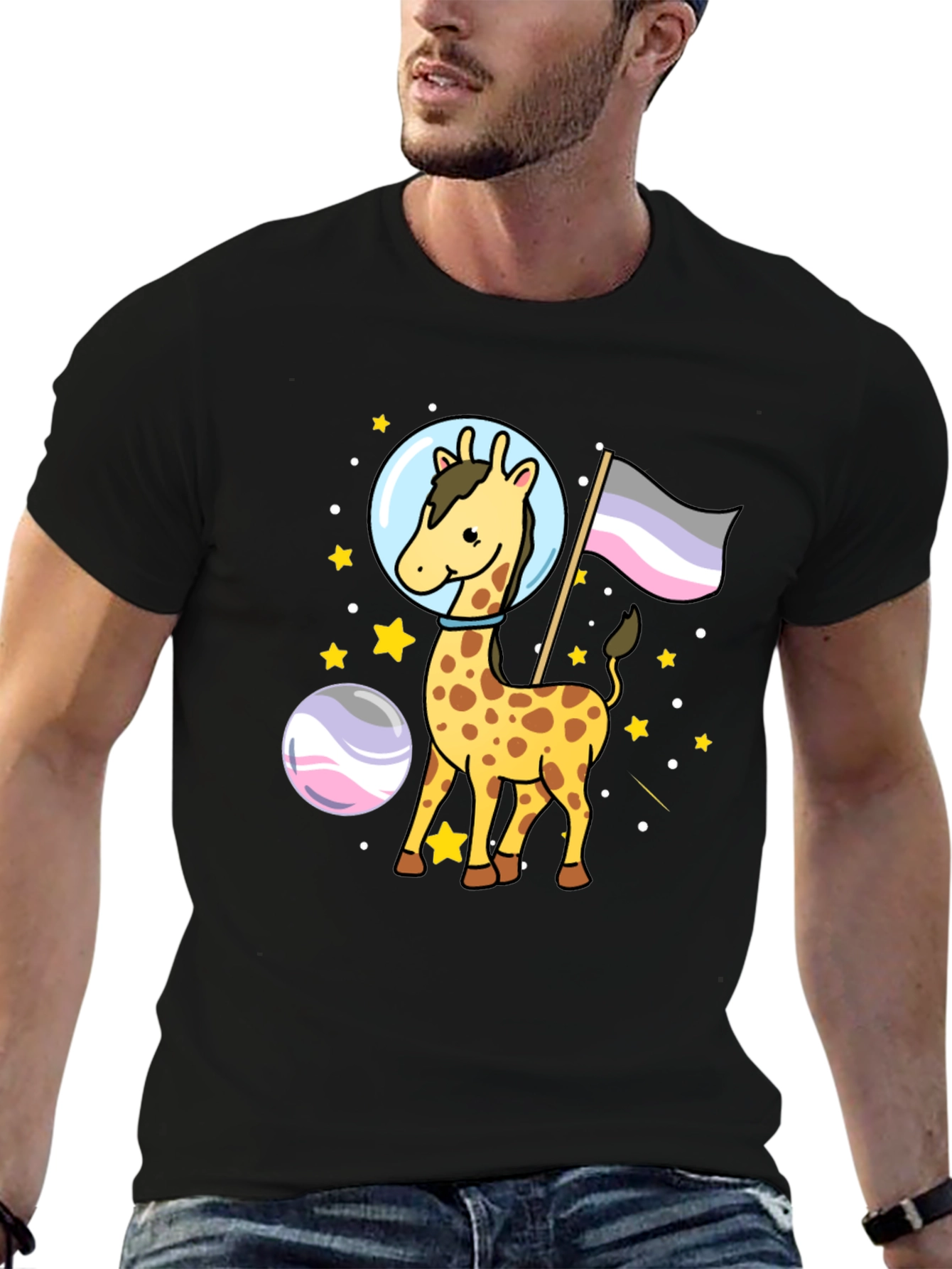 Astronaut Giraffe Graphic Tee