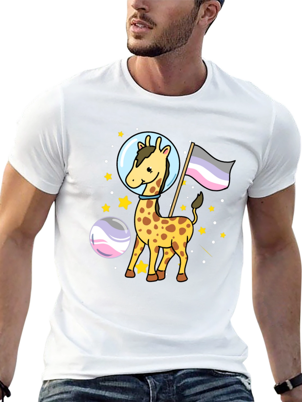 Astronaut Giraffe Graphic Tee