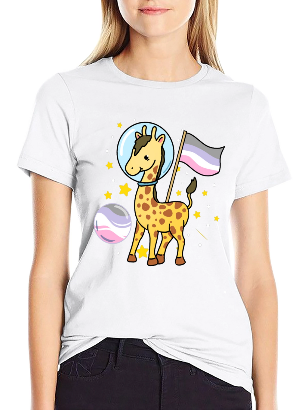 Astronaut Giraffe Graphic Tee