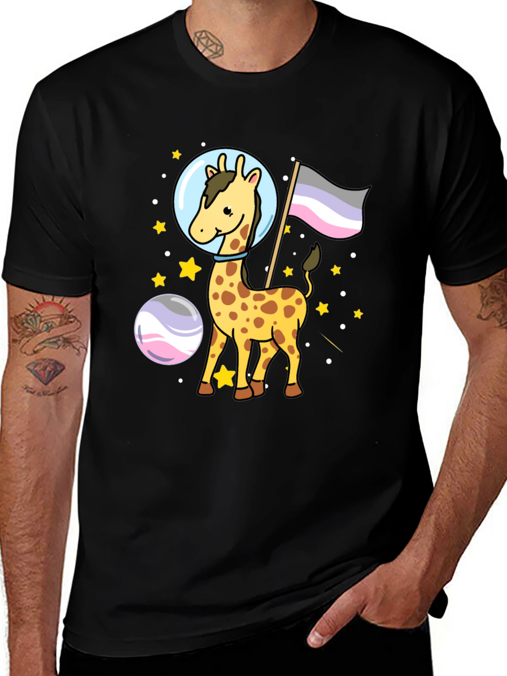 Astronaut Giraffe Graphic Tee