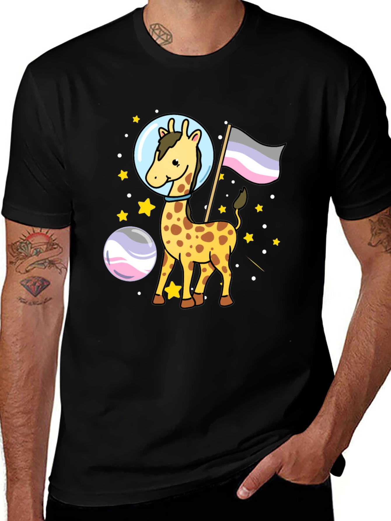 Astronaut Giraffe Graphic Tee