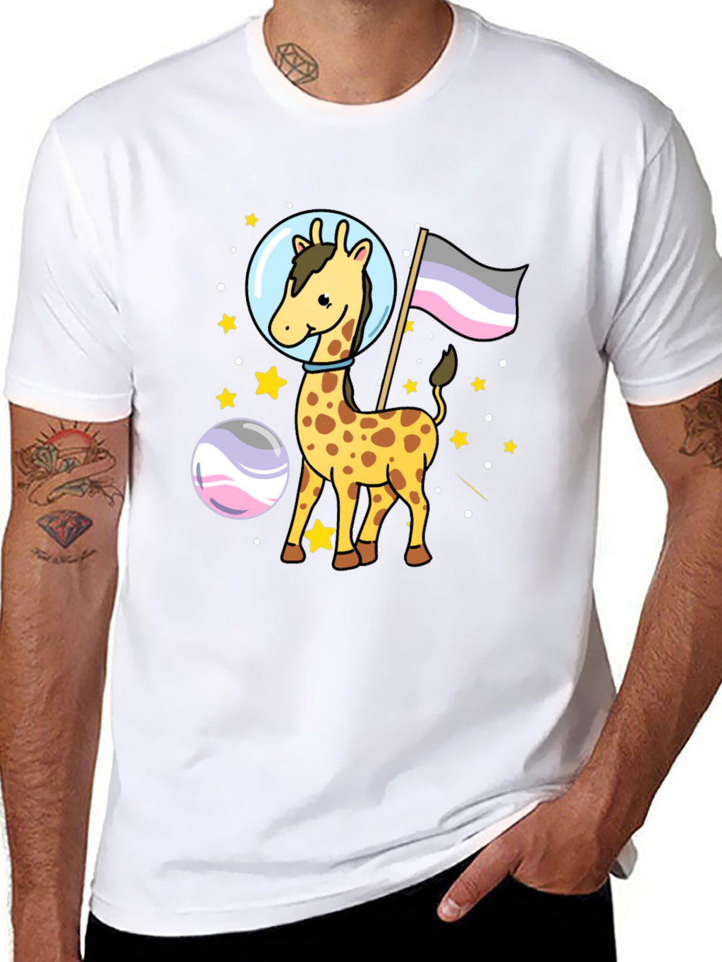 Astronaut Giraffe Graphic Tee