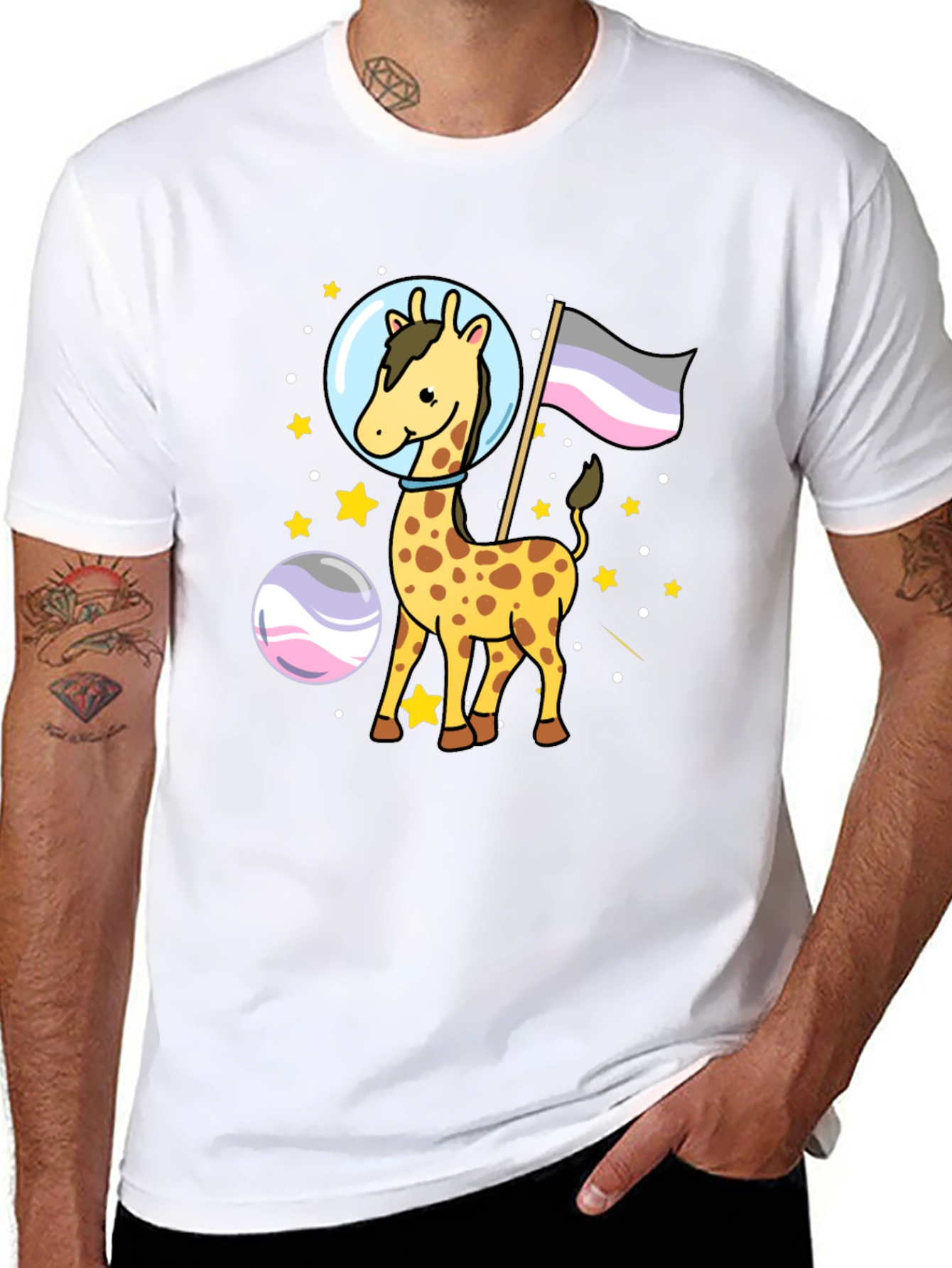 Astronaut Giraffe Graphic Tee