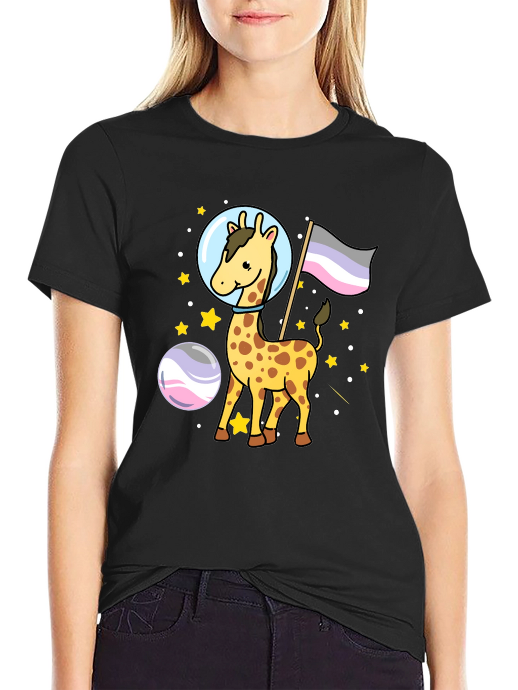 Astronaut Giraffe Graphic Tee