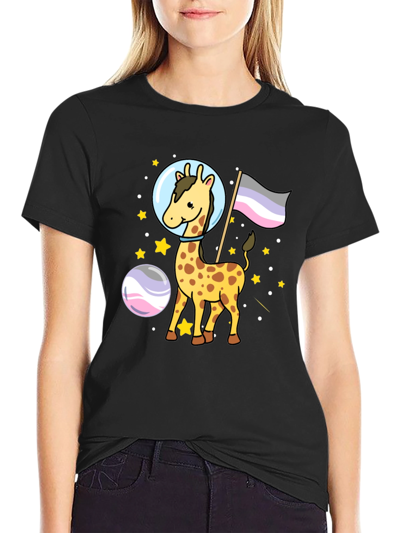 Astronaut Giraffe Graphic Tee