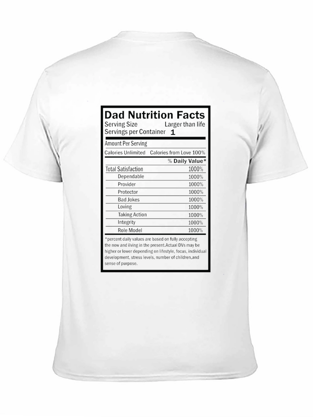Dad Nutrition Facts T-Shirt - Funny Fathers Day Gift