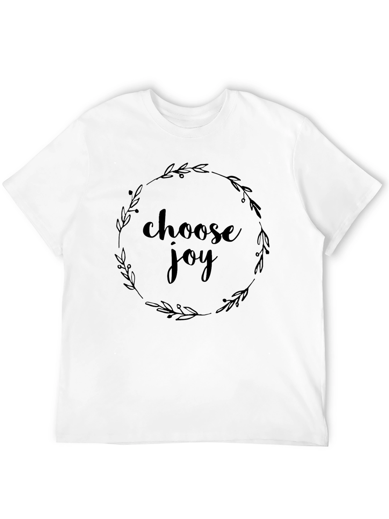 Choose Joy T-Shirt Black Wreath Design