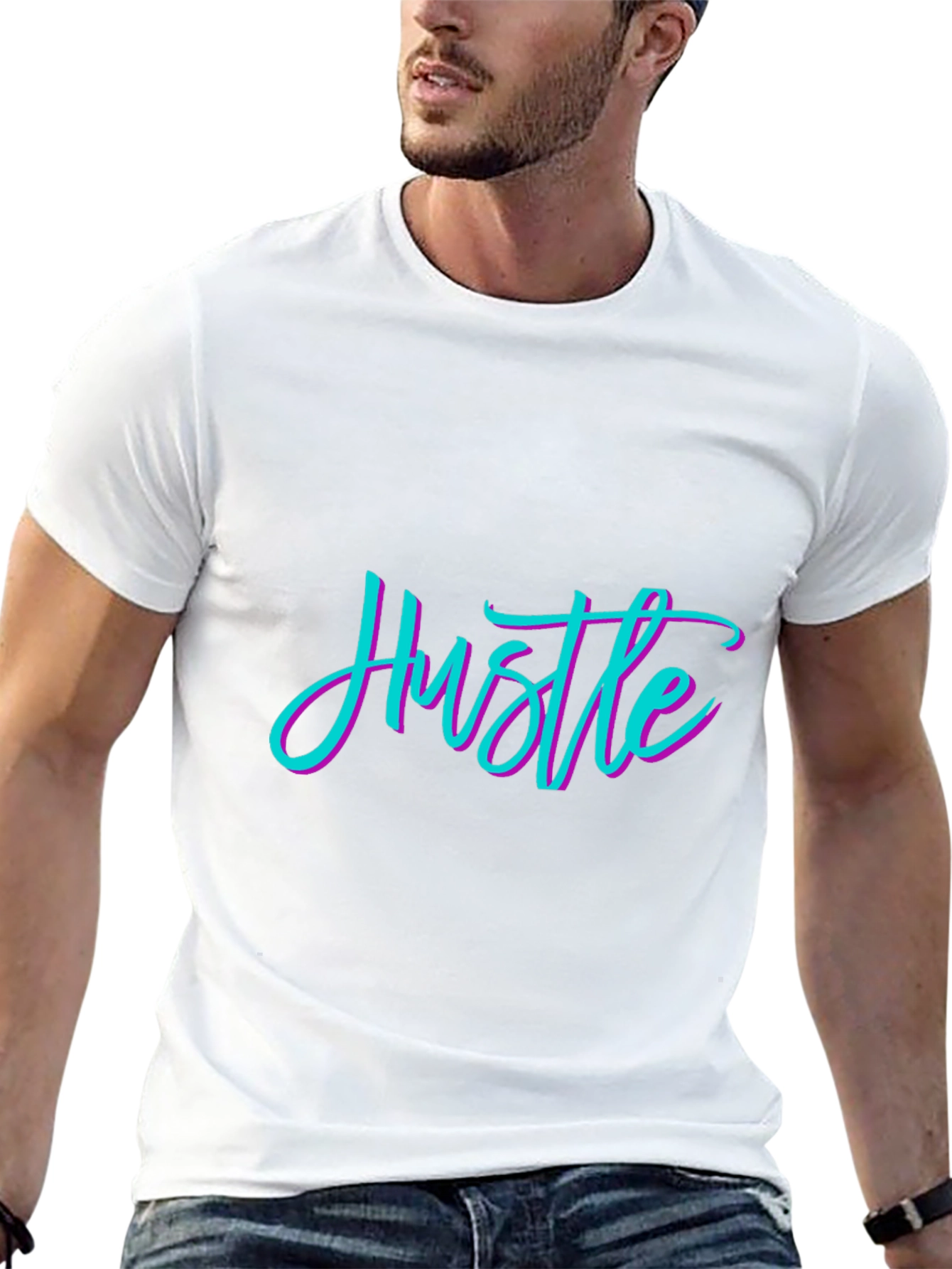 Hustle Graphic Black T-Shirt - Premium Comfort