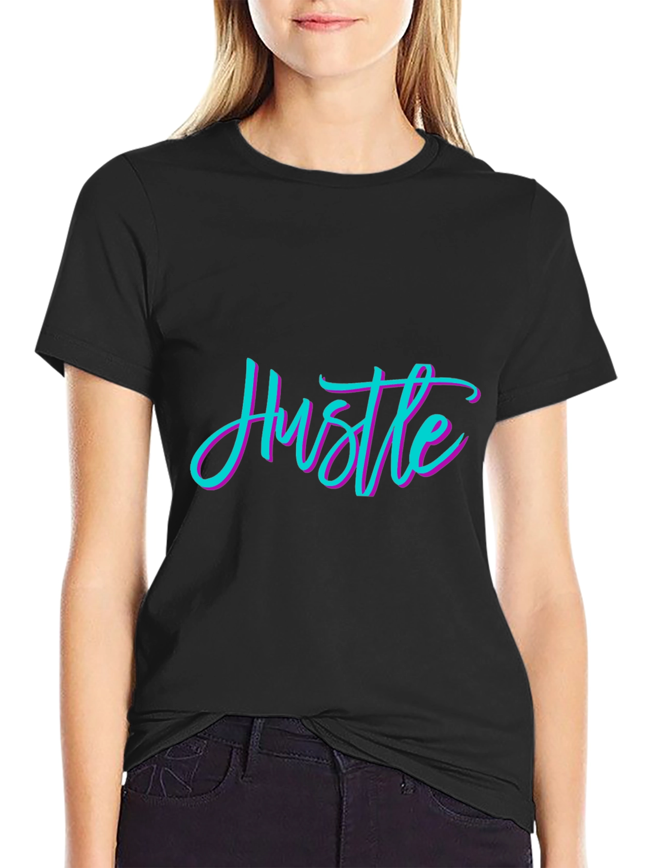 Hustle Graphic Black T-Shirt - Premium Comfort