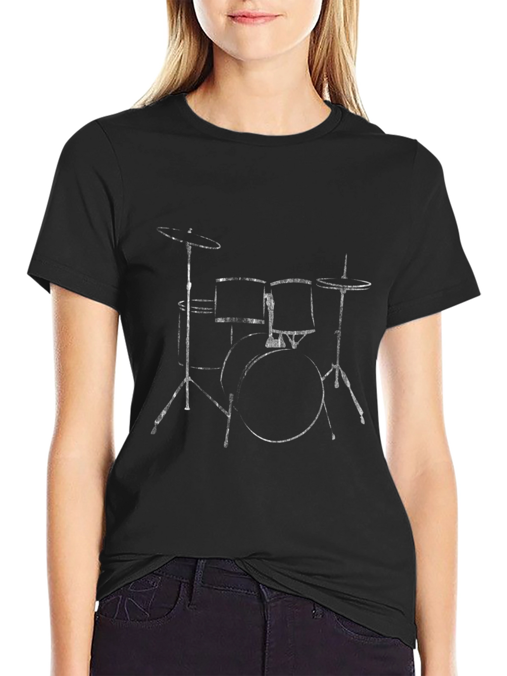 Drum Set Graphic Tee - Black