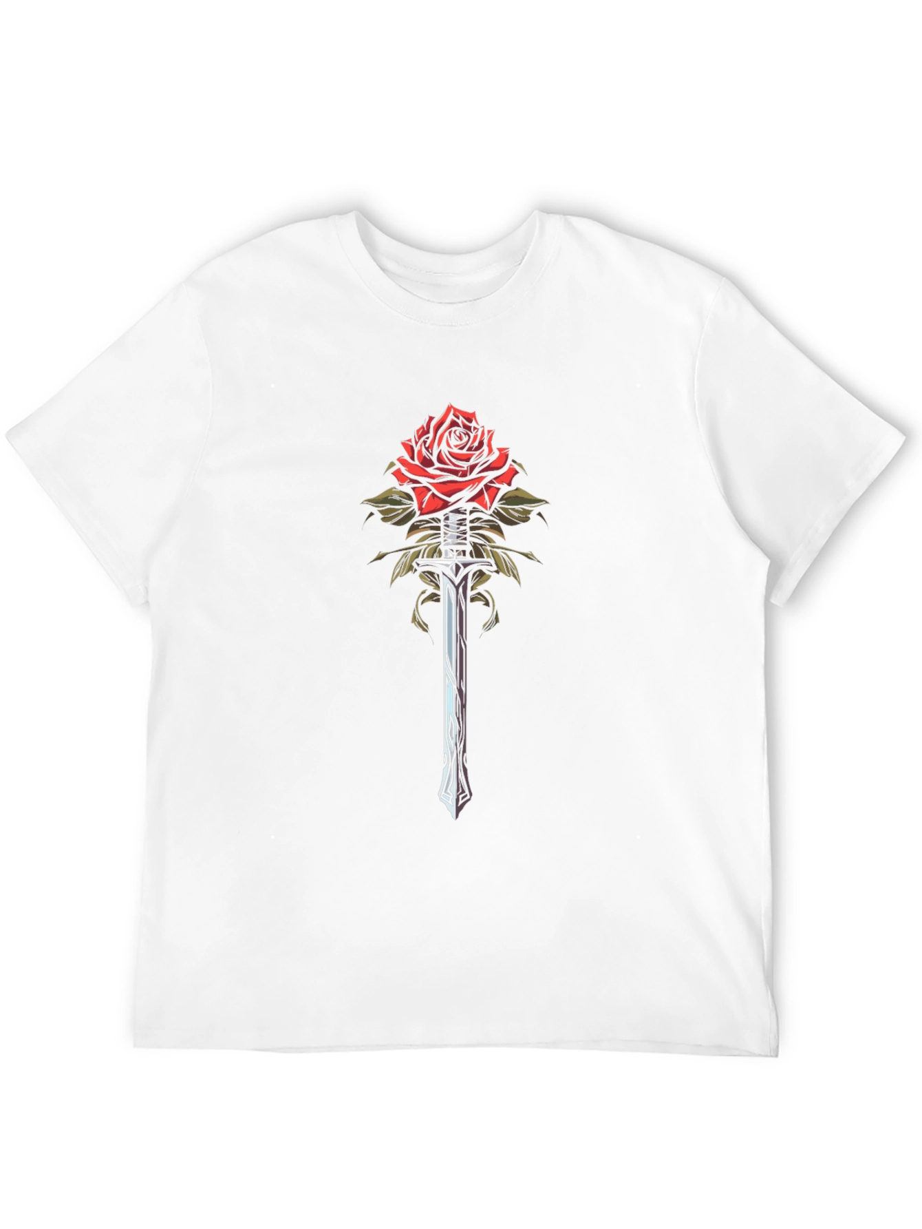 Rose and Sword Graphic Tee - Black