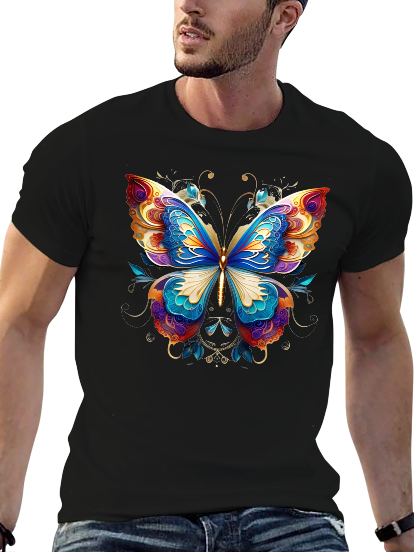 Butterfly Graphic Black T-Shirt