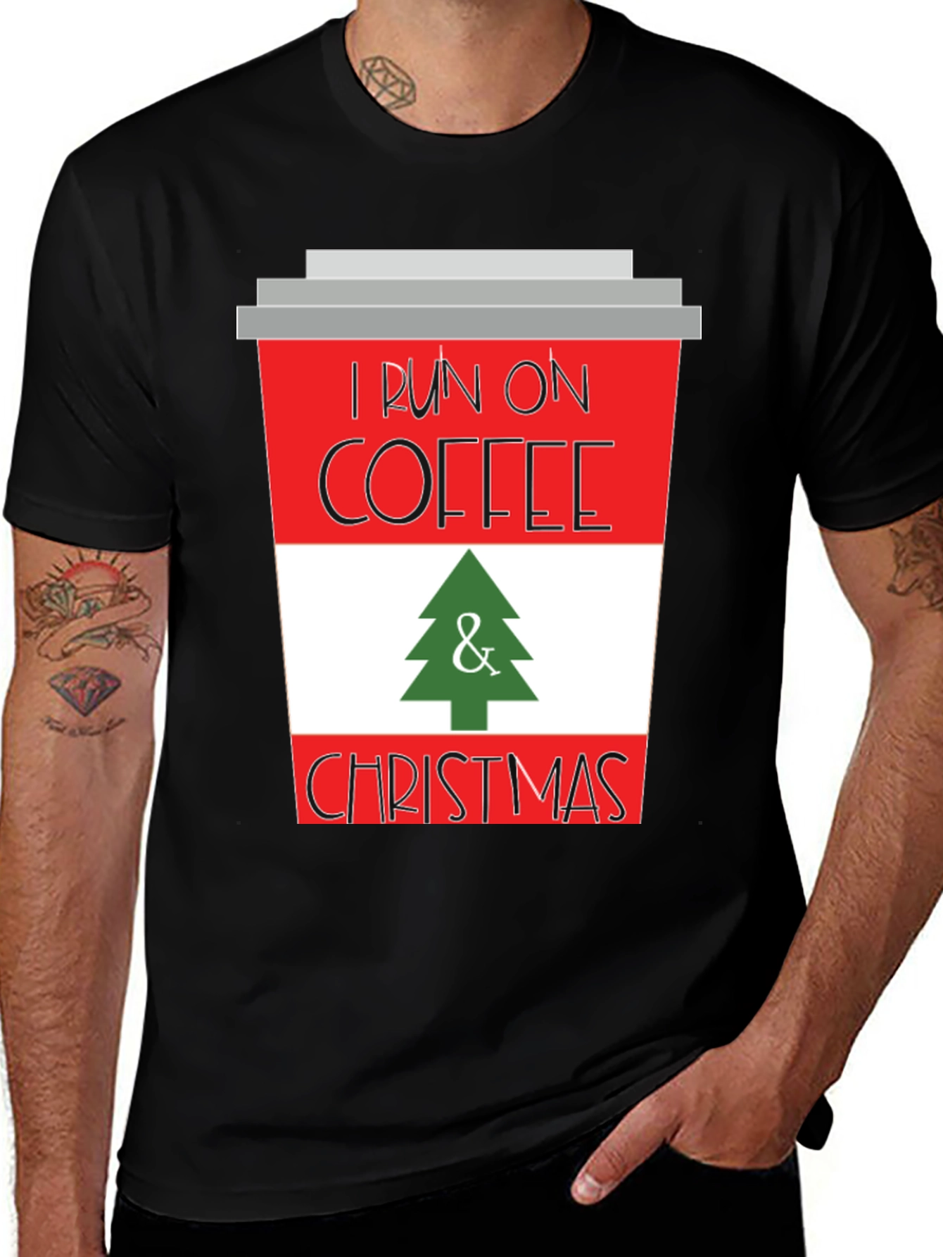 I Run on Coffee & Christmas T-Shirt