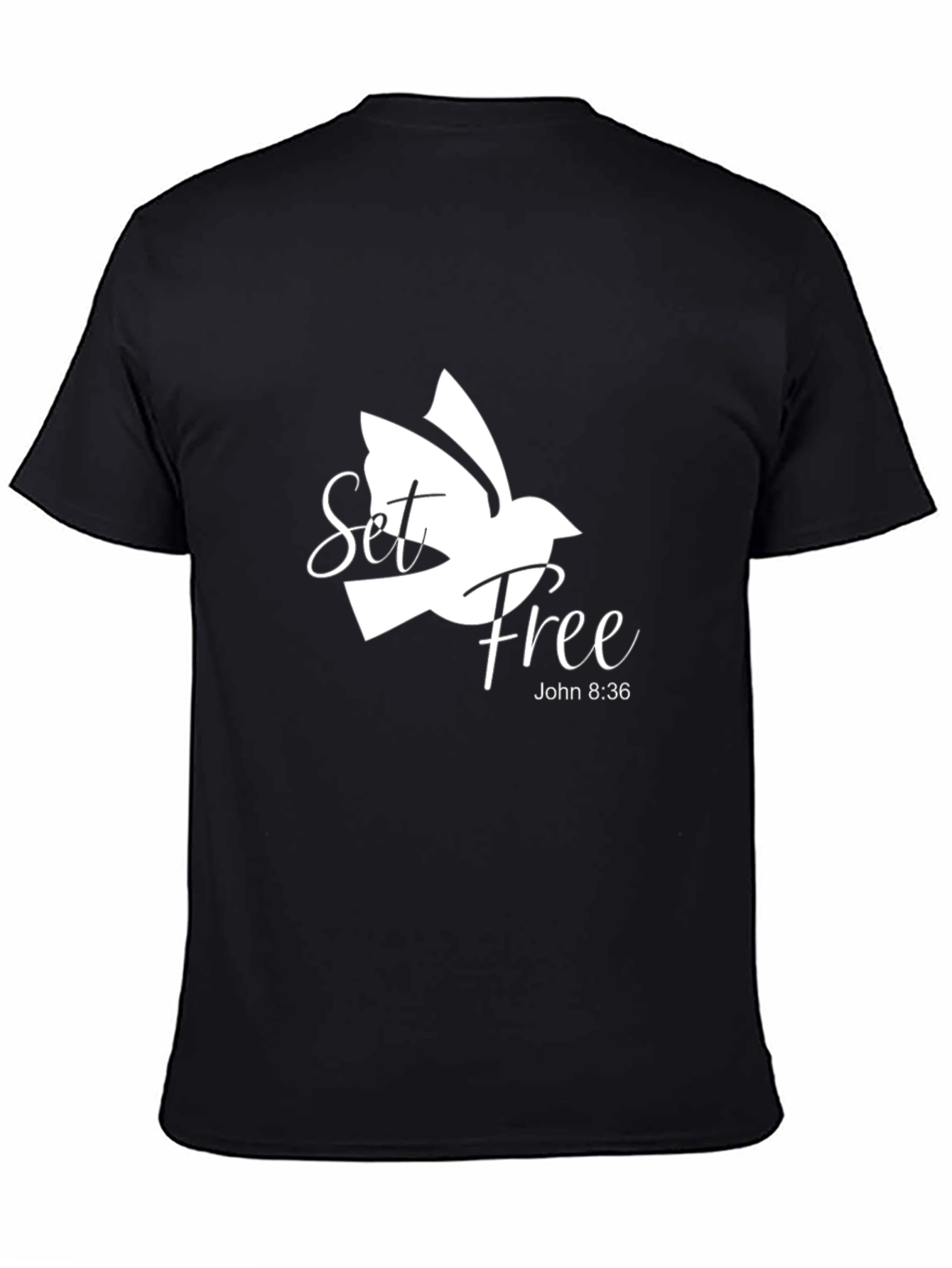 Set Free Dove Graphic Black T-Shirt