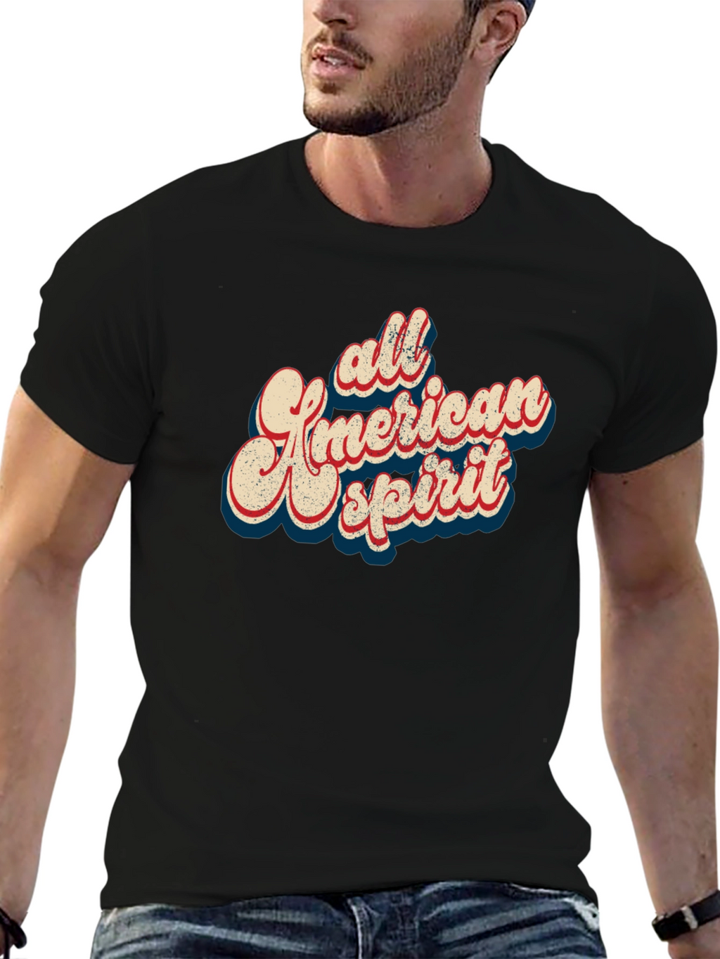 All American Spirit Graphic Tee - Black