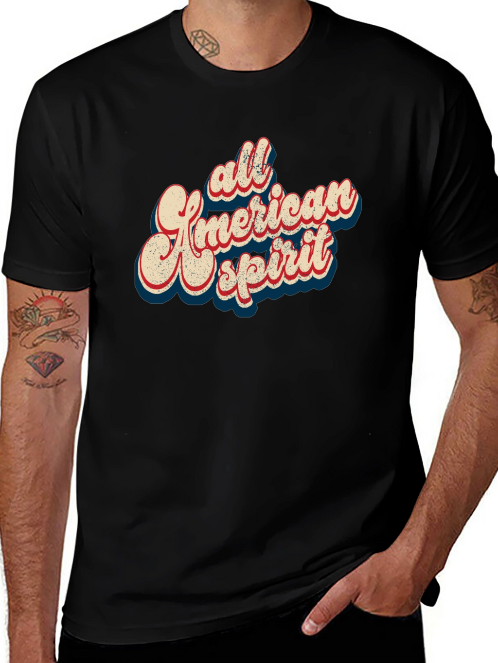All American Spirit Graphic Tee - Black