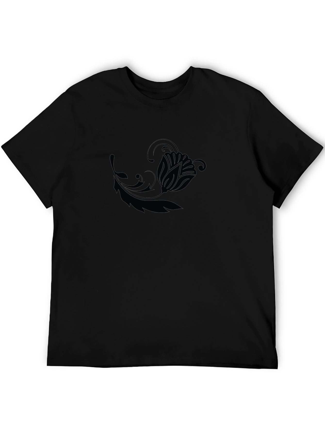 Black Floral Graphic Tee - Casual Comfort