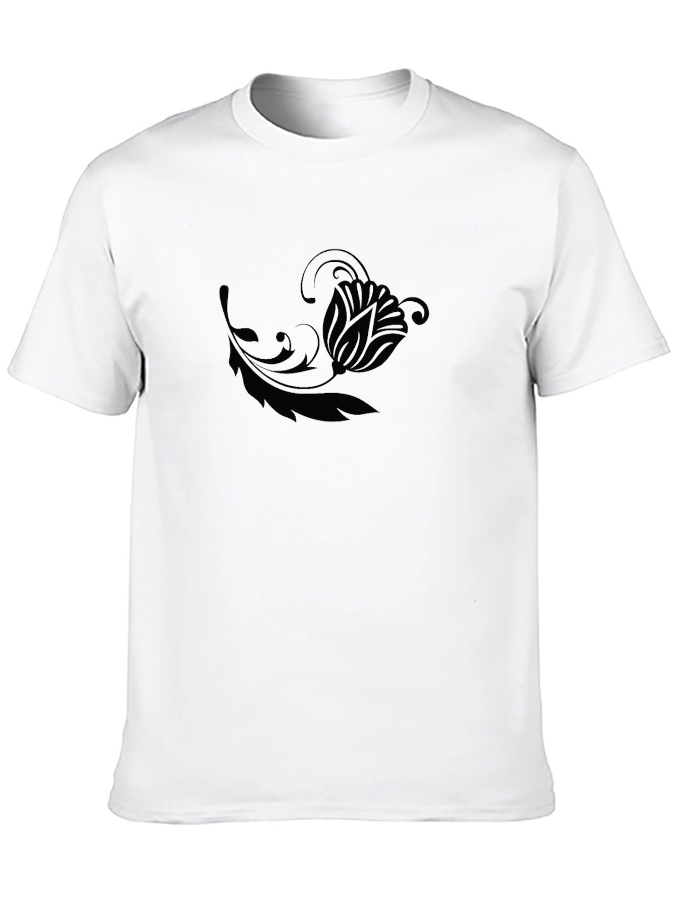 Black Floral Graphic Tee - Casual Comfort