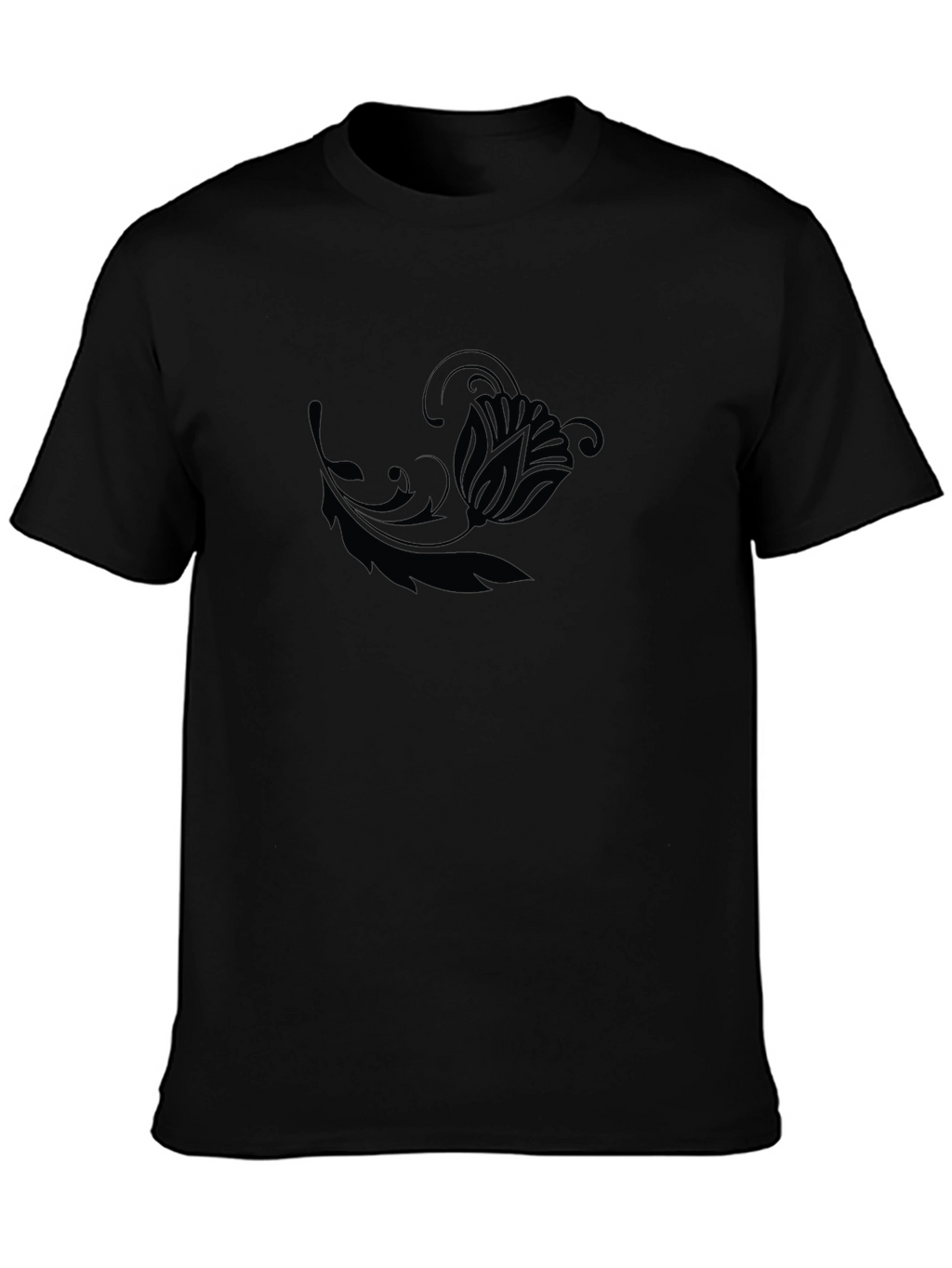 Black Floral Graphic Tee - Casual Comfort