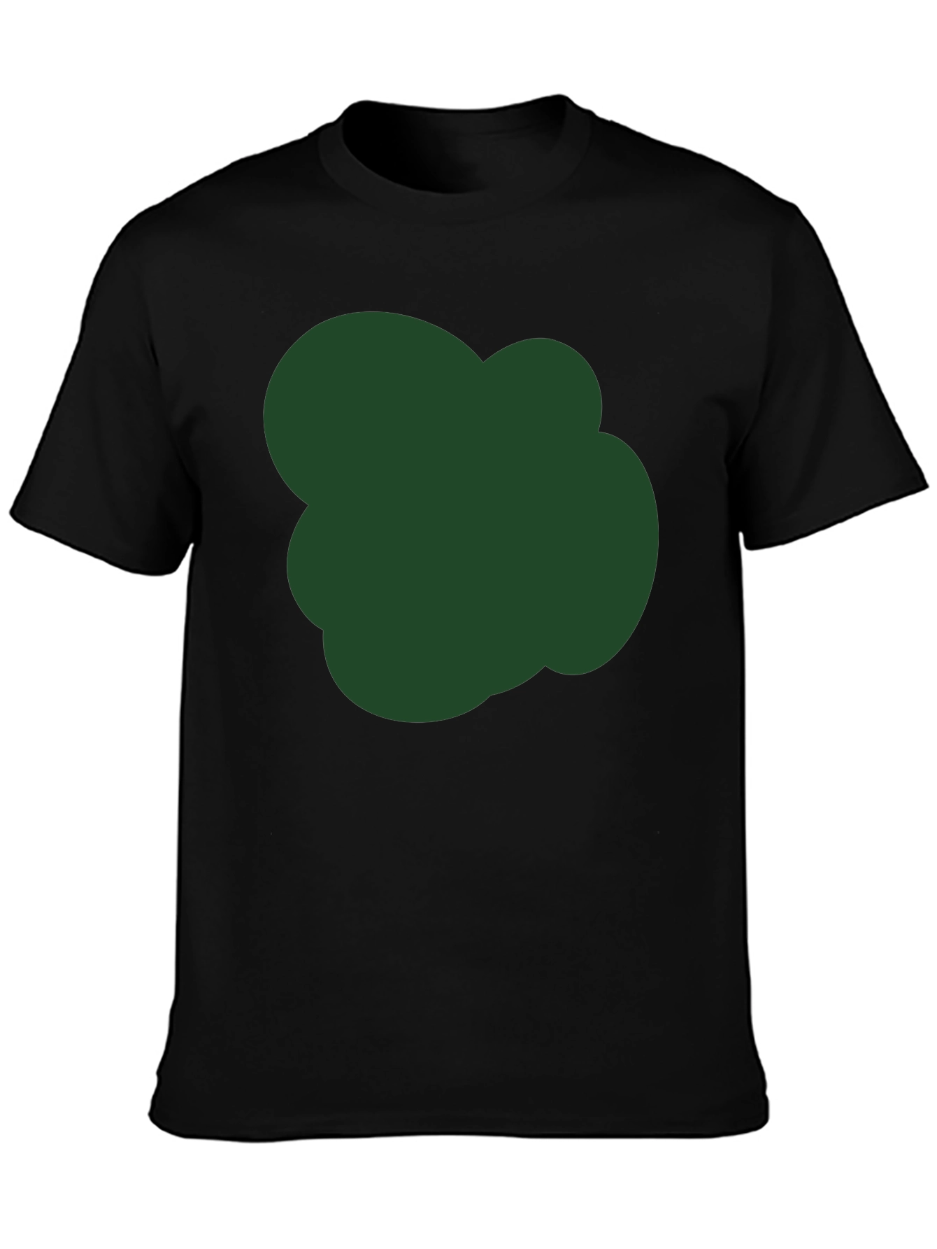 Modern Black T-Shirt with Unique Green Graphic