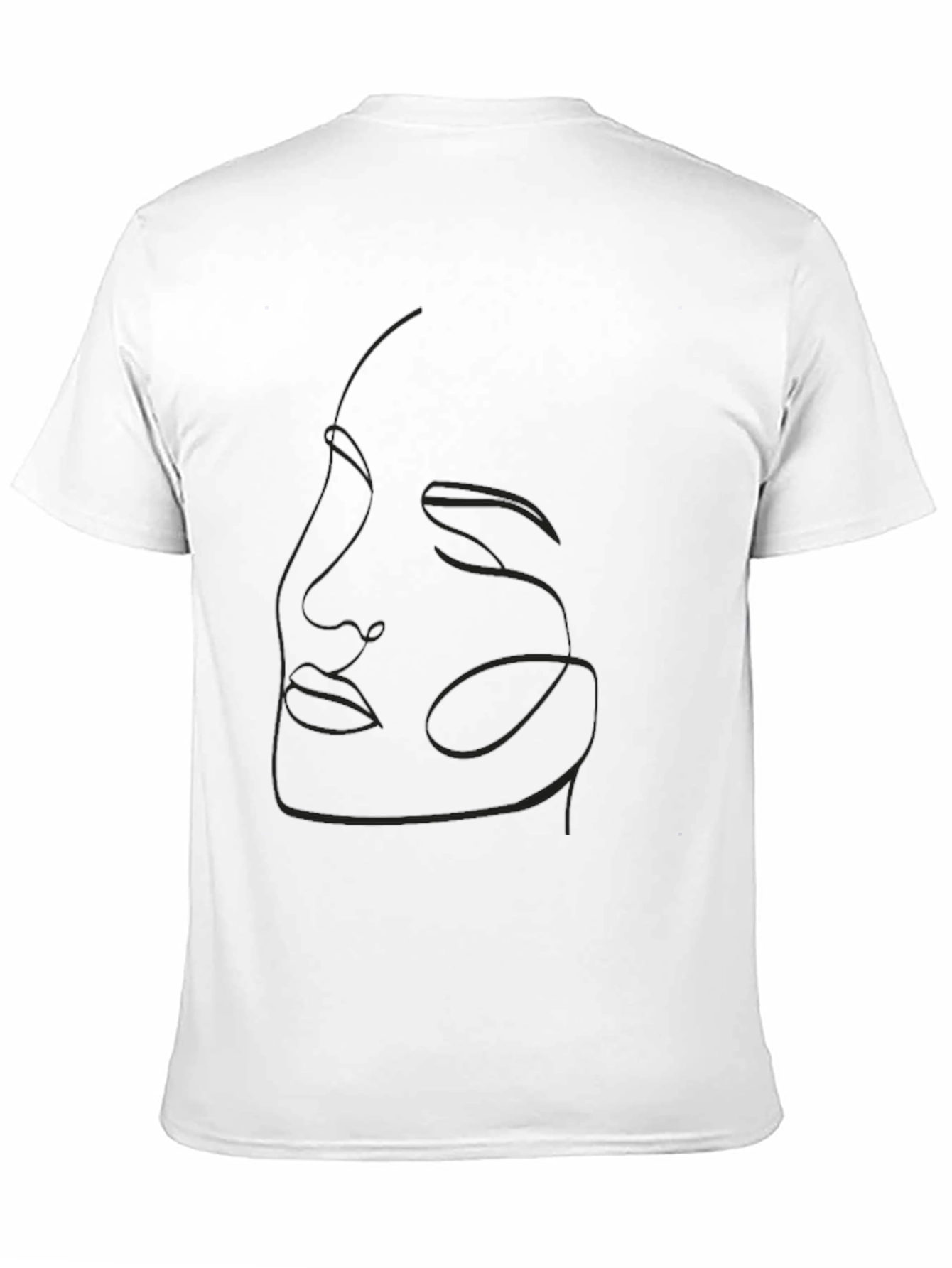 Abstract Line Art Face Black T-Shirt