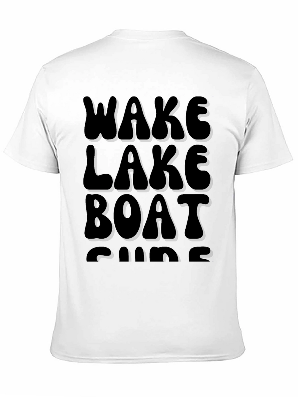 Wake Lake Boat Surf T-Shirt Black Cotton Tee