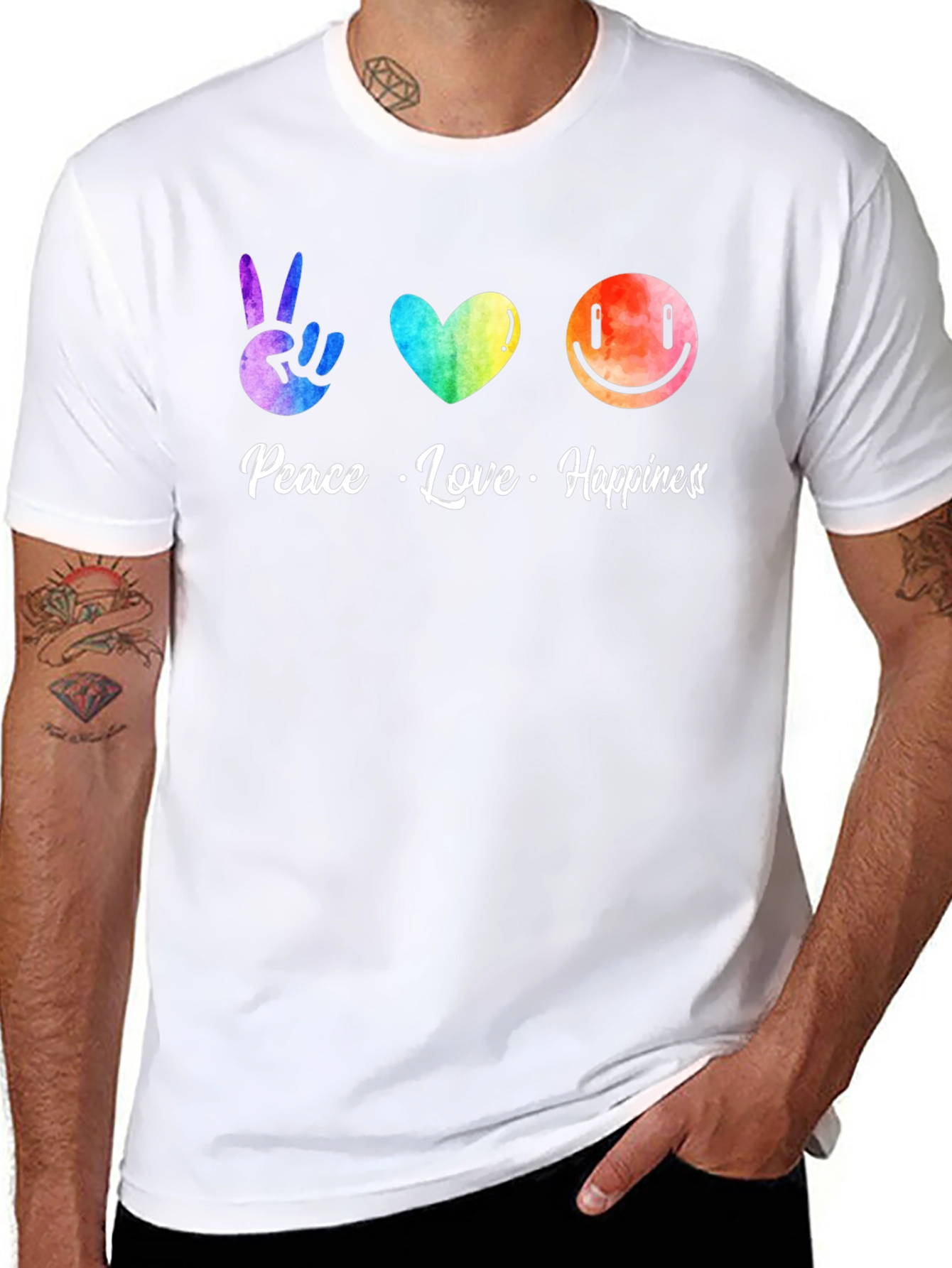 Peace Love Happiness Graphic Tee