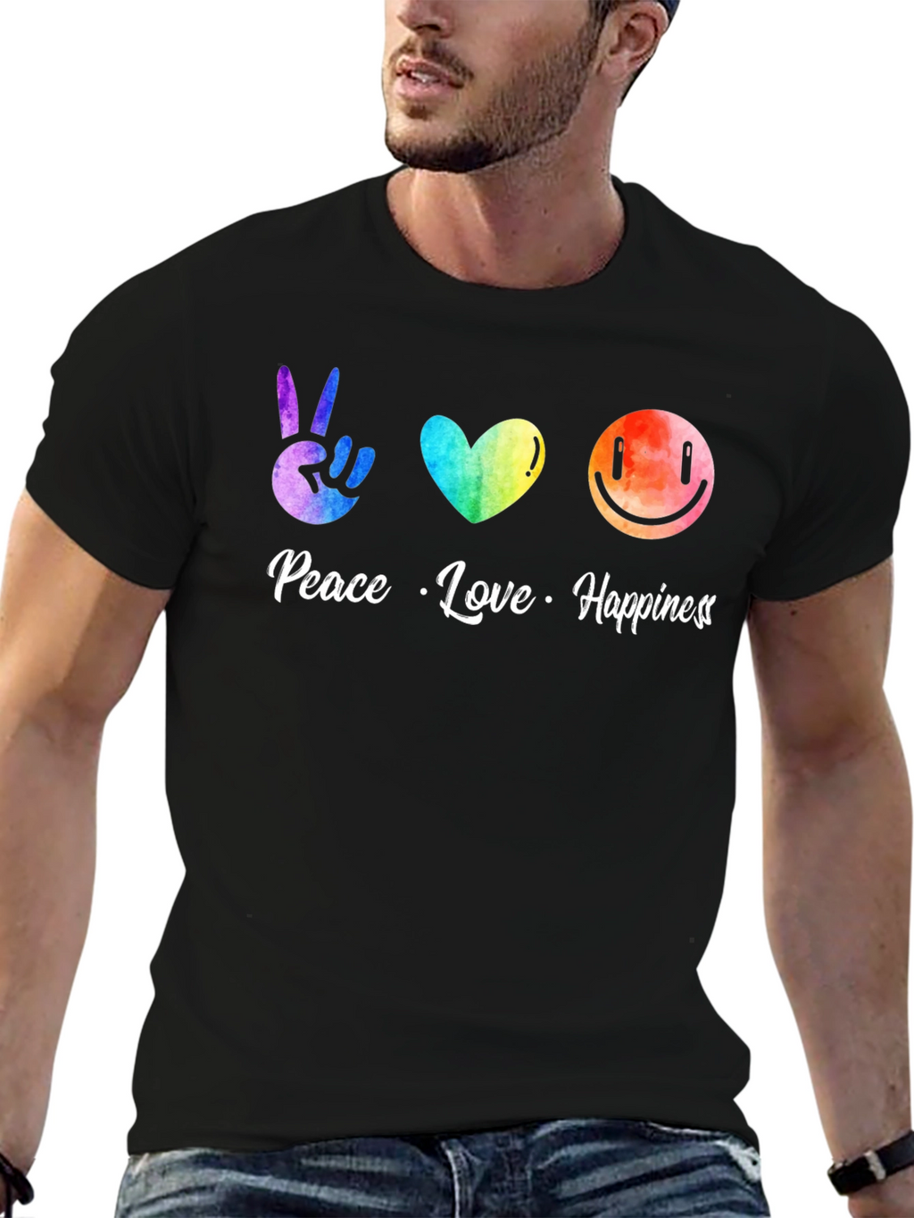 Peace Love Happiness Graphic Tee