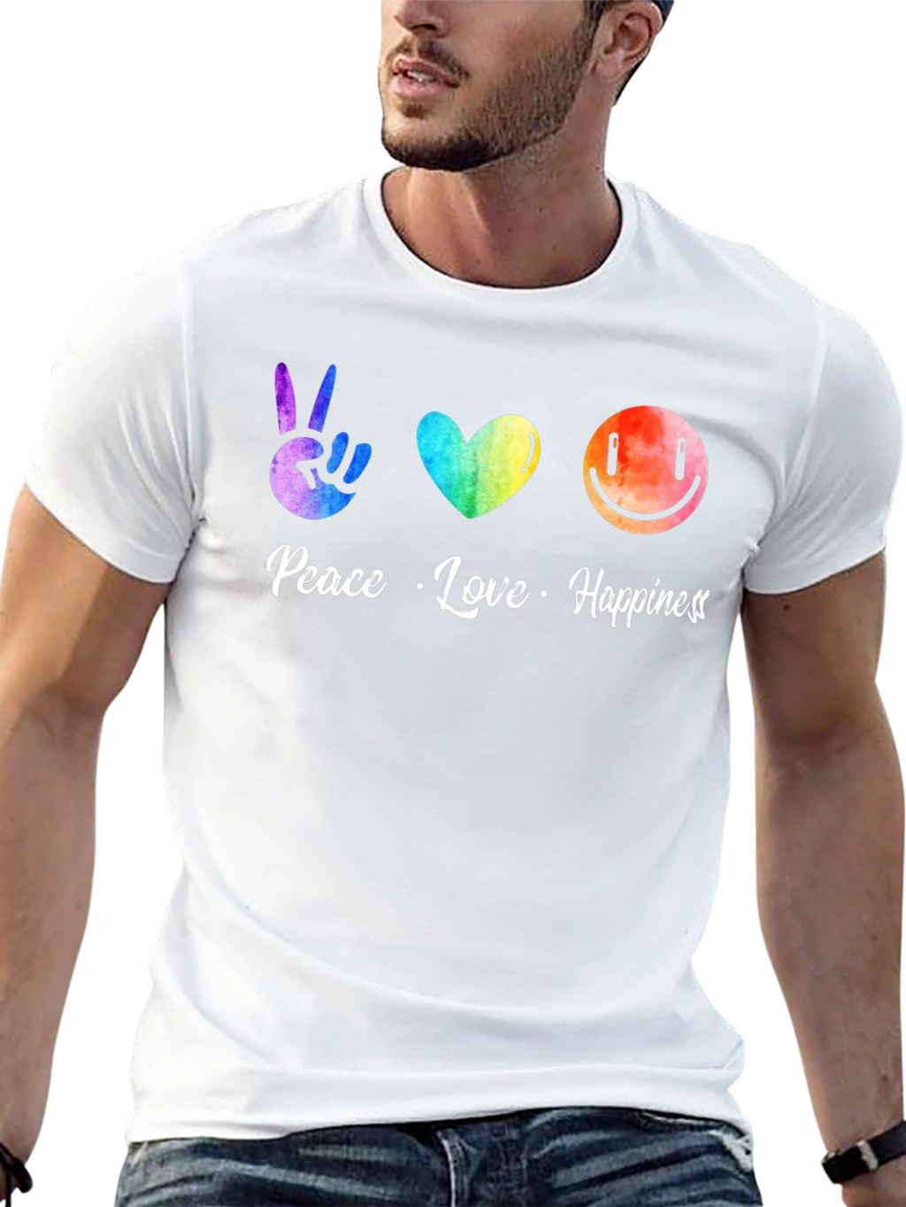 Peace Love Happiness Graphic Tee