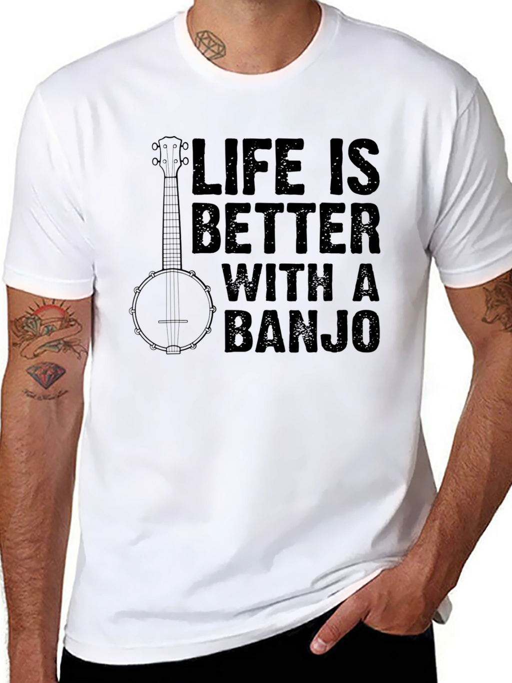 Life Is Better With A Banjo Graphic T-Shirt