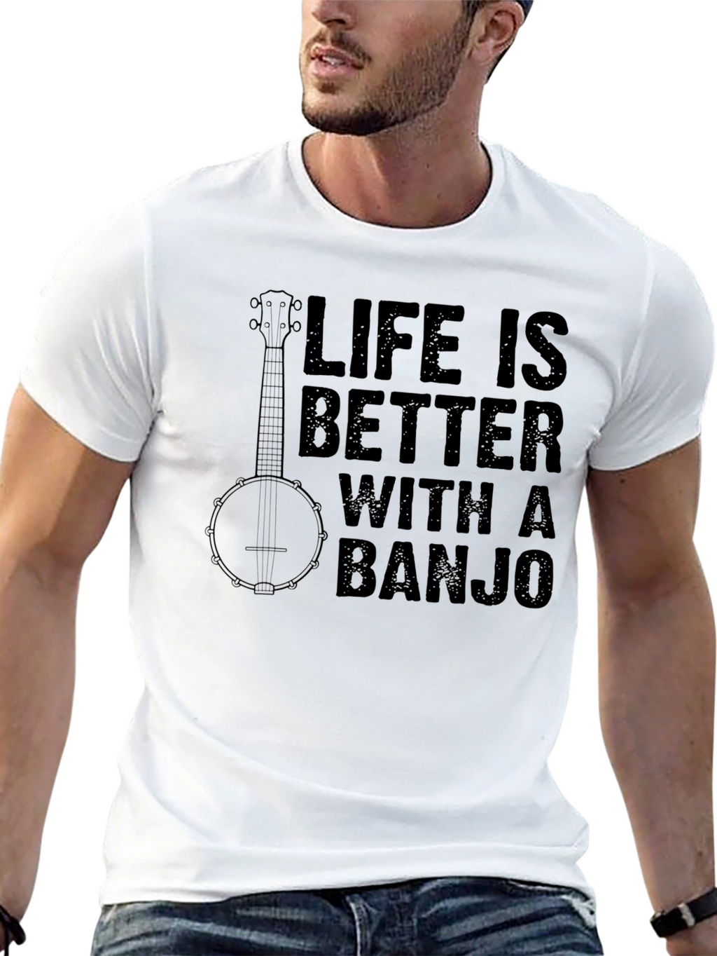 Life Is Better With A Banjo Graphic T-Shirt