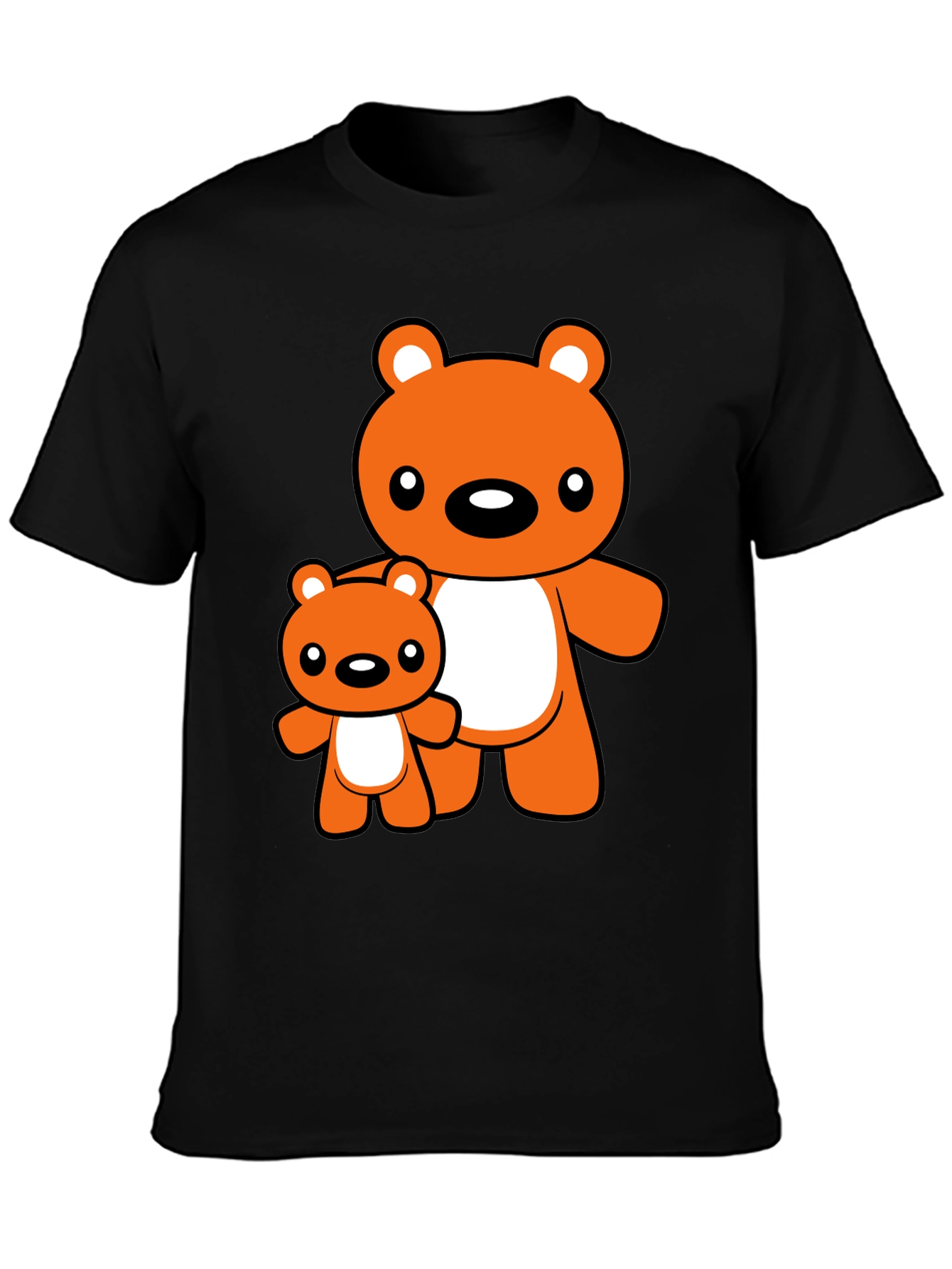 Cute Bear Graphic Tee - Black T-Shirt