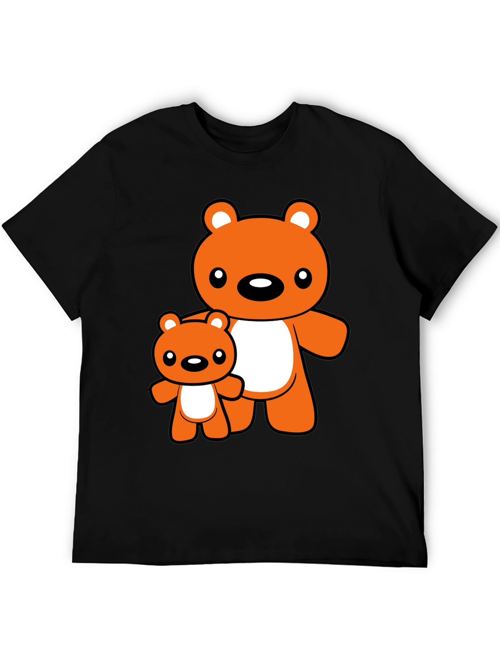 Cute Bear Graphic Tee - Black T-Shirt
