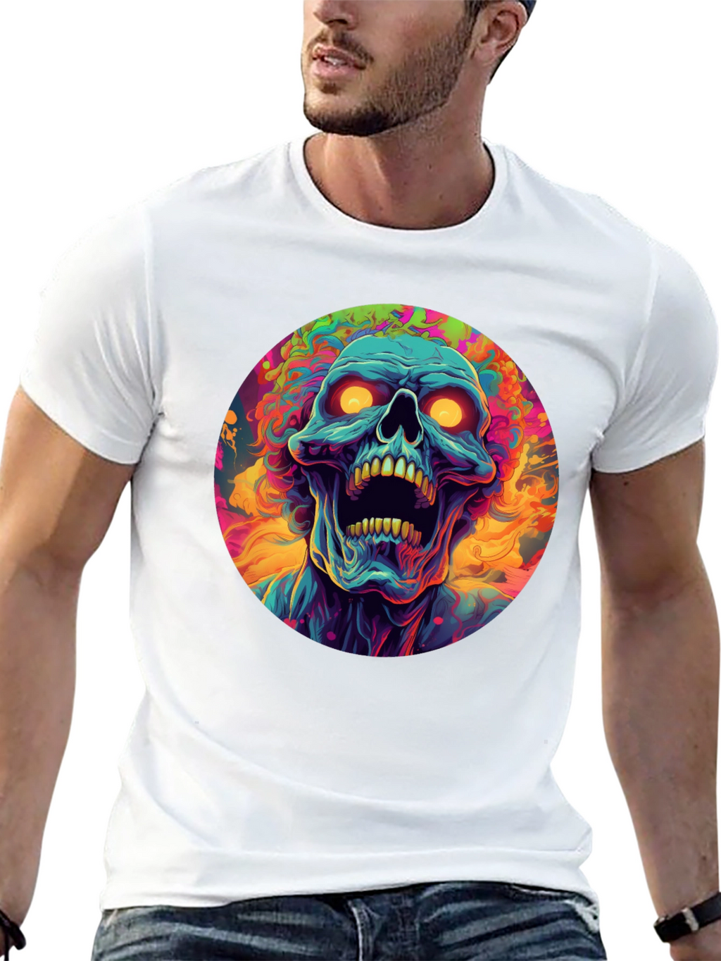 Psychedelic Skull Graphic Tee