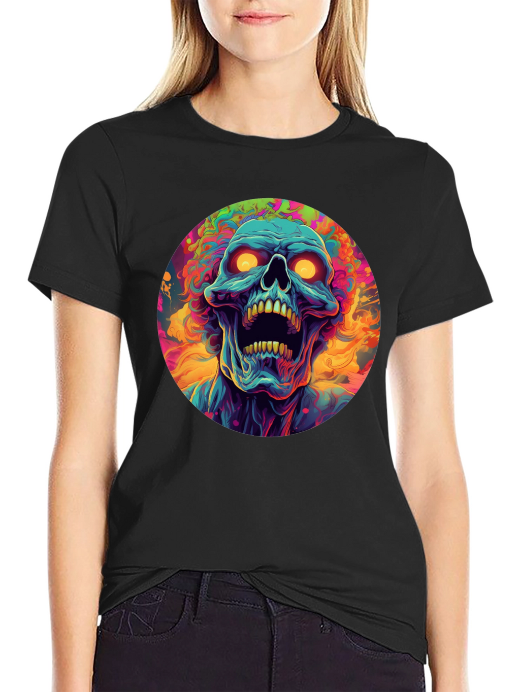 Psychedelic Skull Graphic Tee