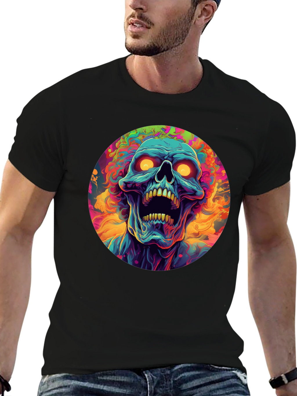 Psychedelic Skull Graphic Tee