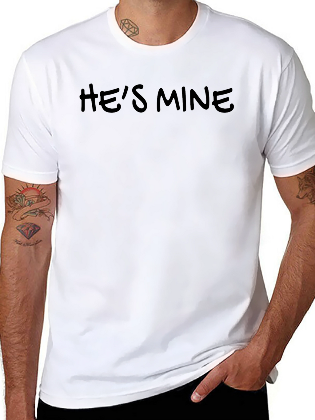 Hes Mine Black Crew Neck T-Shirt