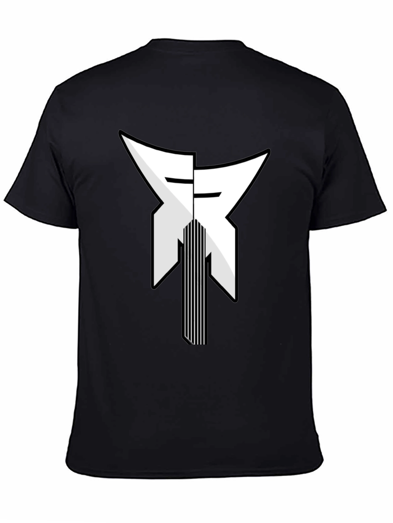 Abstract Graphic Print Black Tee