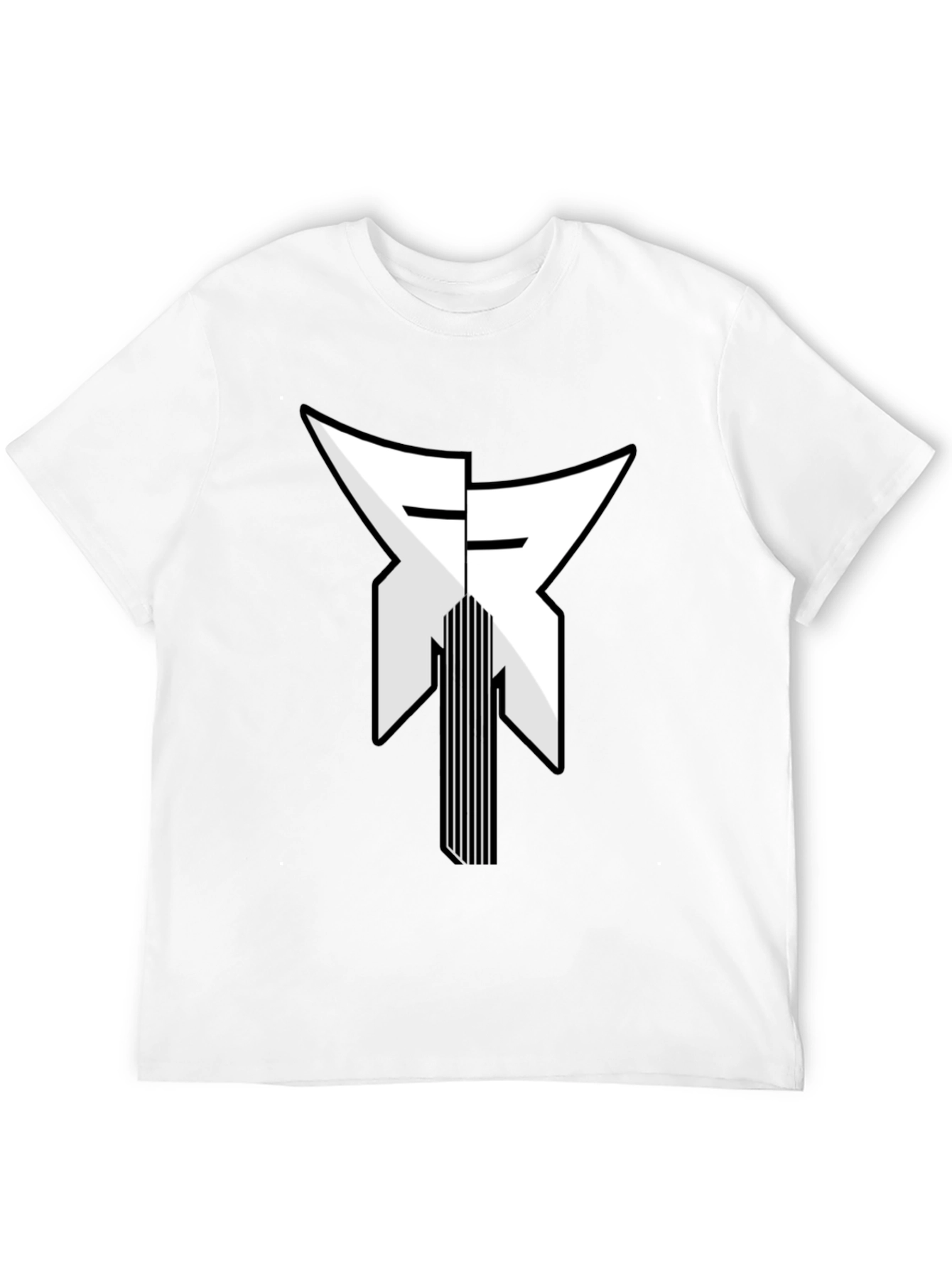 Abstract Graphic Print Black Tee