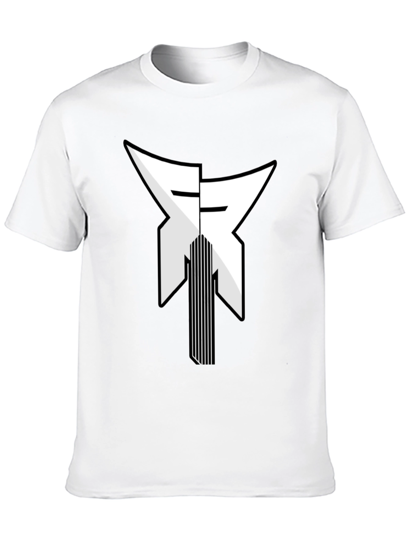Abstract Graphic Print Black Tee