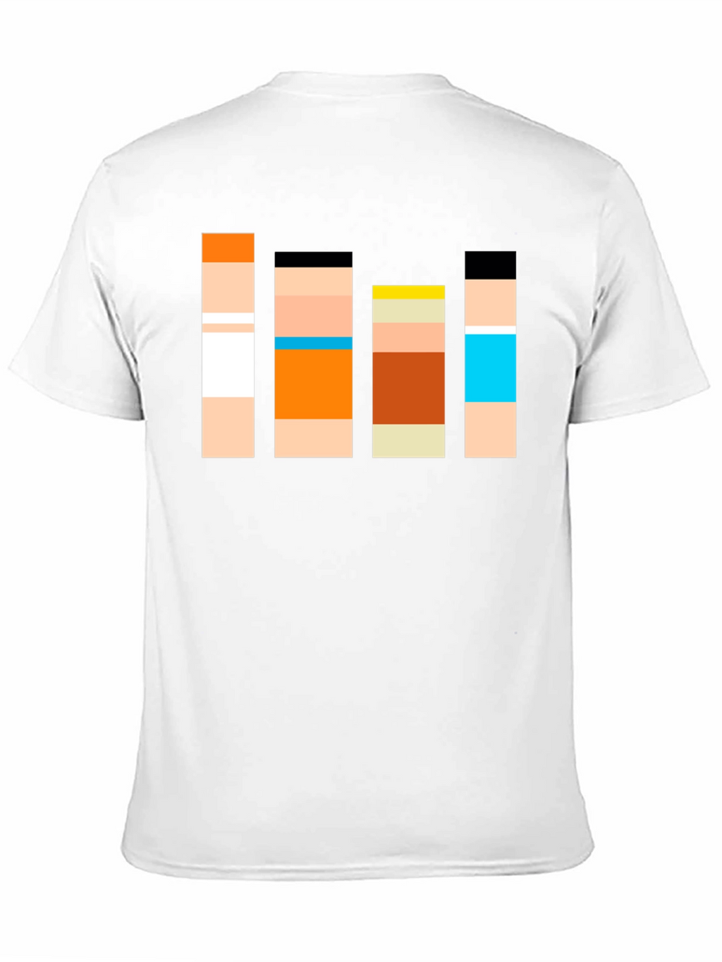 Retro Character Block T-Shirt - Classic Cartoon Style