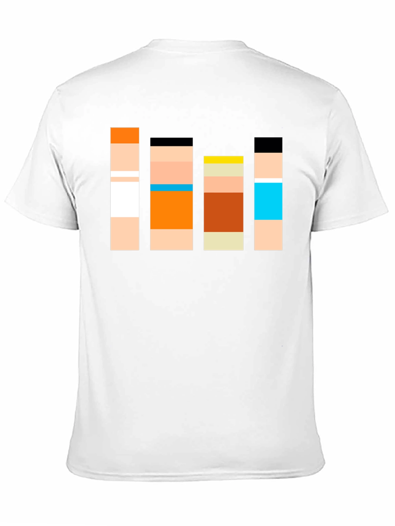 Retro Character Block T-Shirt - Classic Cartoon Style