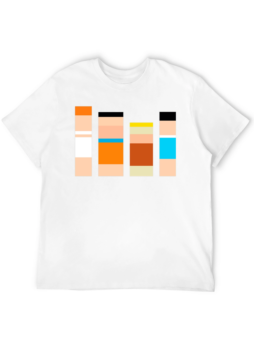 Retro Character Block T-Shirt - Classic Cartoon Style