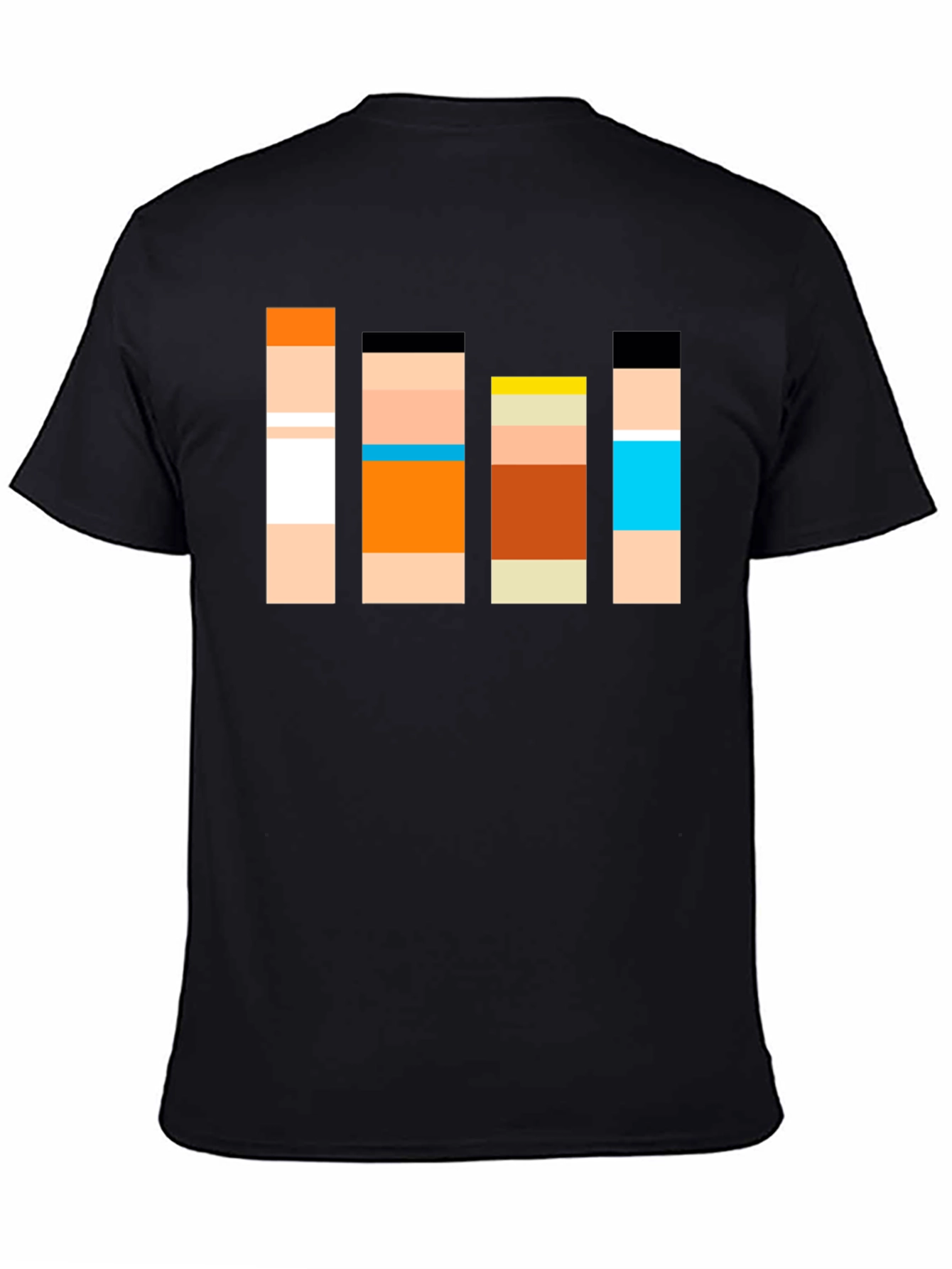 Retro Character Block T-Shirt - Classic Cartoon Style