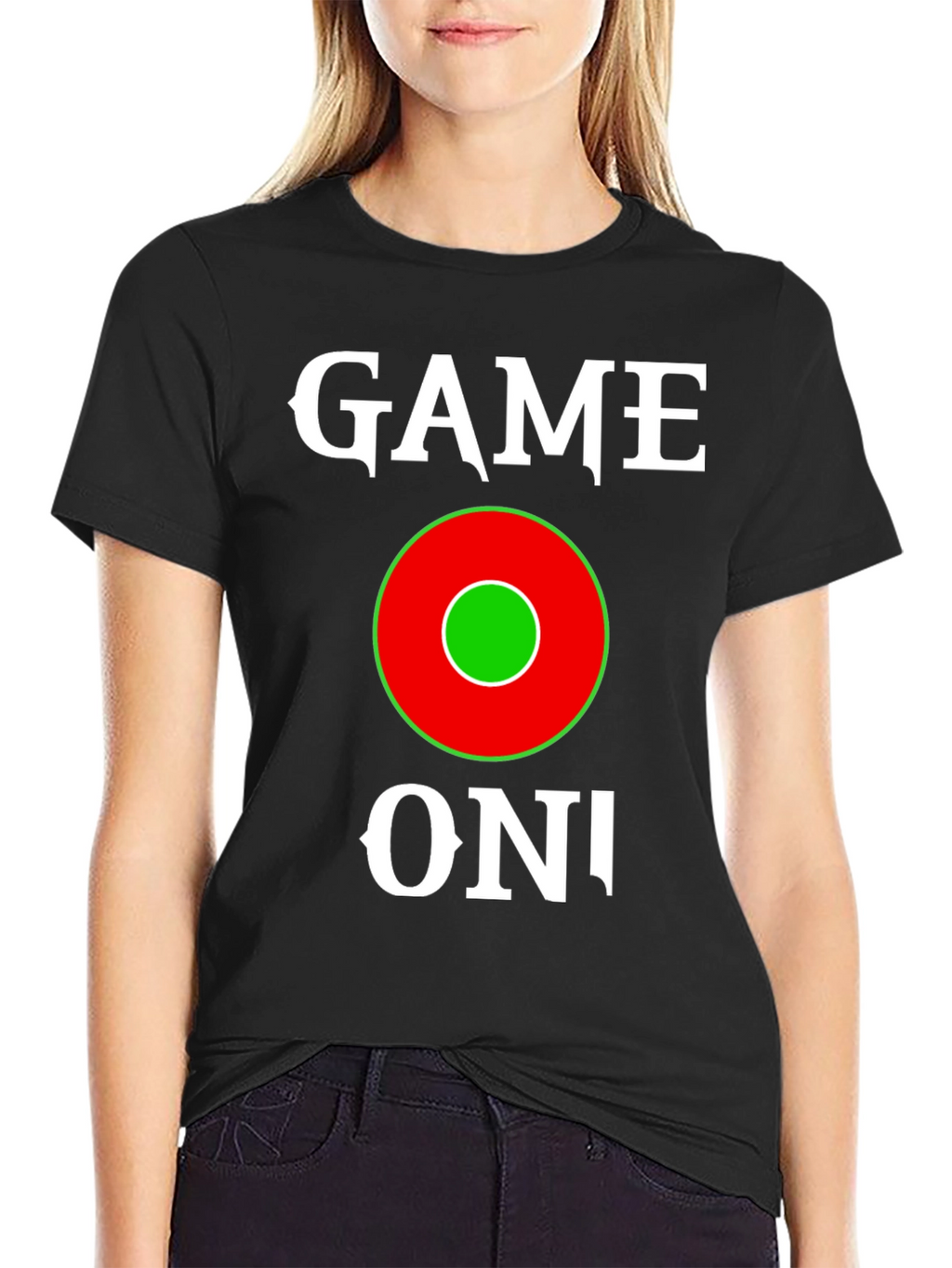 Game On Graphic Tee - Black Cotton T-Shirt